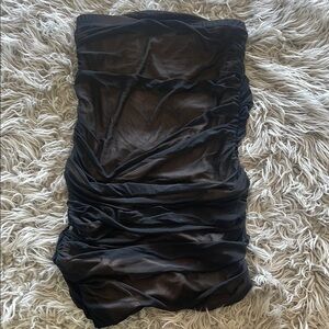 Elegant Black Ruched Skirt